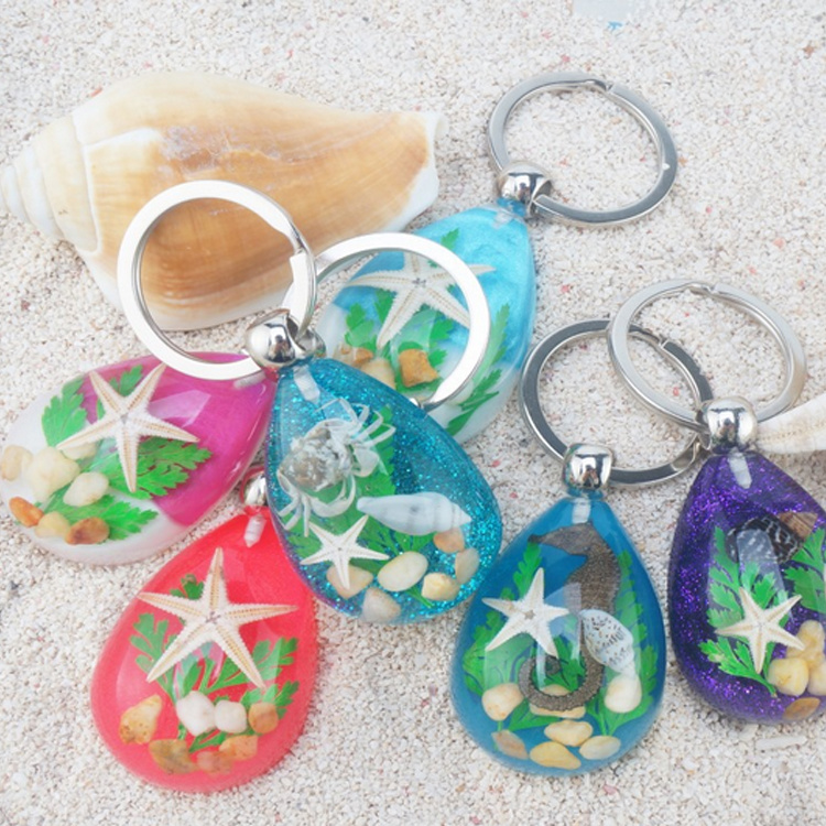 Custom Logo Maldives Beach Souvenir Animal Acrylic Resin Turtle Keychain