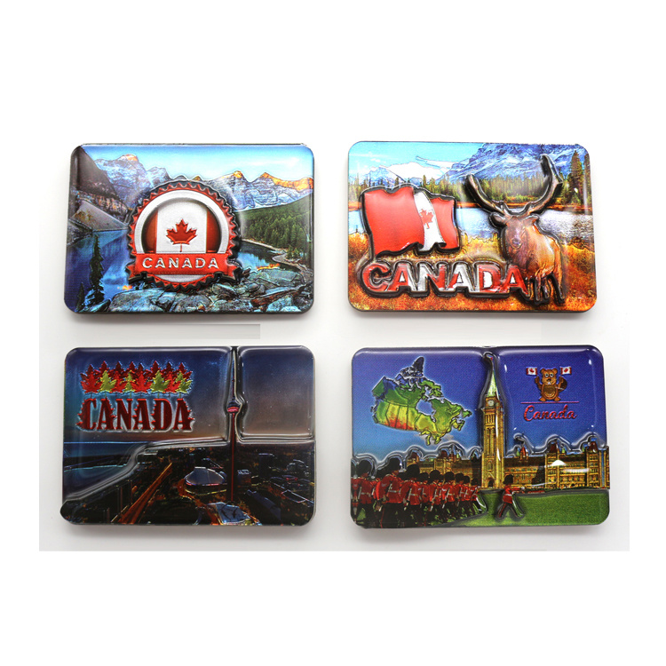 Custom Wood Epoxy Canada Fridge Magnet for Travel Souvenir