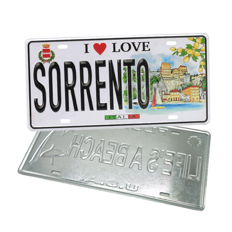 Souvenir Aluminum License Plate Custom Sublimation License Plate for Wall Decor