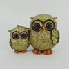 Resin Ornament Indoor Home Decor Animal Figurine Golden Owl Statue