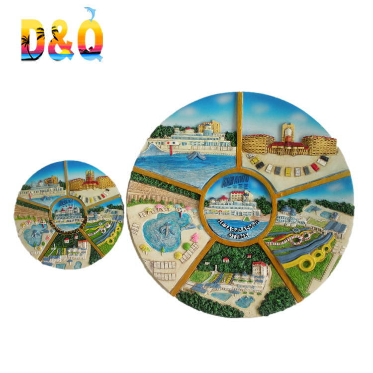 Home Decor Country Souvenir Resin Custom Decorative Plates for Tourist