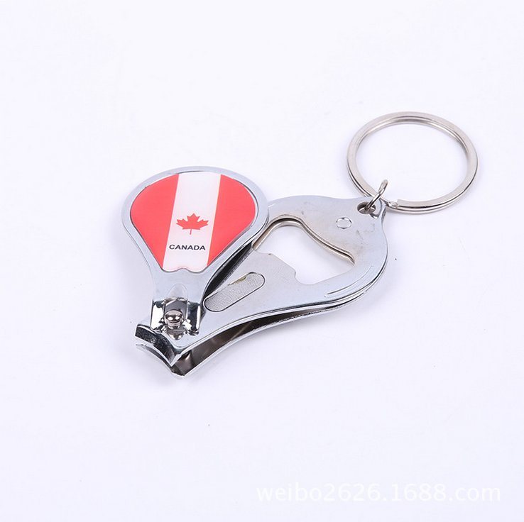 Custom Travel Multi Function Bottle Opener Keychain Gifts Metal Souvenir Nail Clipper Keychain