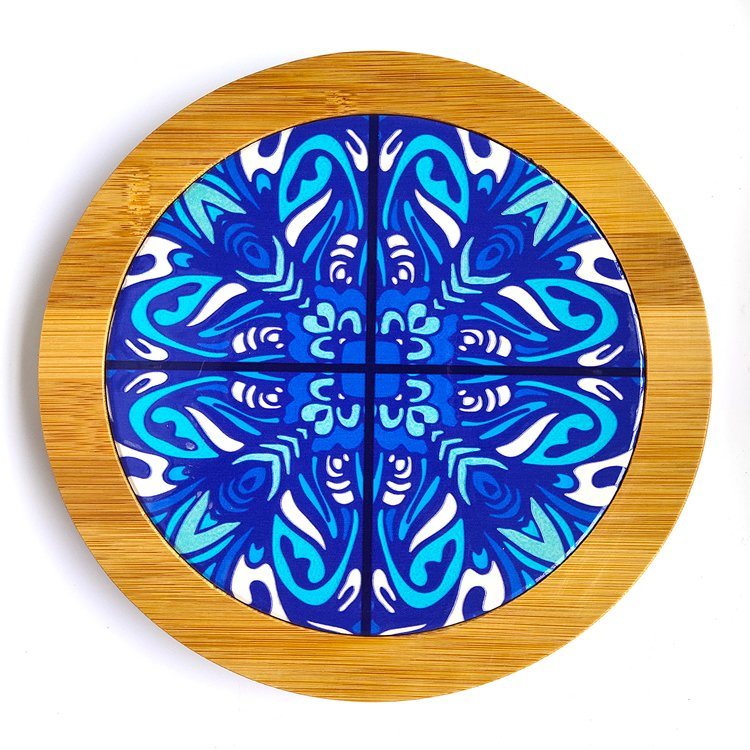 Custom Printing Pot Coaster Ceramic and Bamboo Coasters