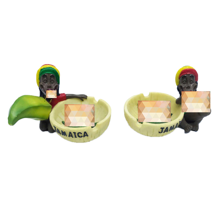 Wholesale Resin Ashtray Fancy Smoking Tobacco Cigarette Resin Rasta Cool Jamaican Ashtray