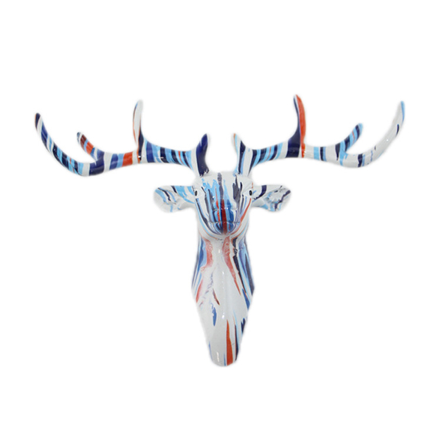 Nordic 3D Art Animal Wall Decorative Resin Deer Head for Home Decor