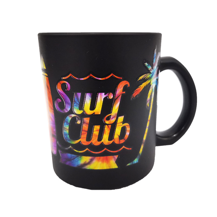 Beach Souvenir Design Custom Logo Black Coffee Mug