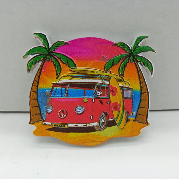 Custom Resin Printing Beach Souvenir Palm Tree Martinique Souvenir Fridge Magnet