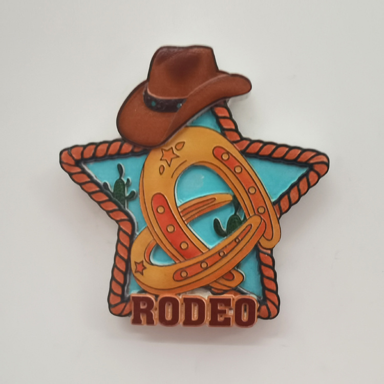 Custom Printed Resin Retro Wyoming Souvenir Fridge Magnet West Cowboy Design Colorado Souvenir Fridge Magnet