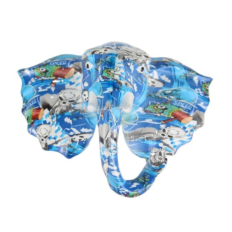 Model Art Sculpture Wall Mounted Color Elephant Ornaments Resin Elephant Head Wall Hanging