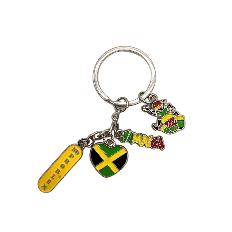 Custom Map Design Zinc Alloy Tropical Beach Bahamas Souvenir Keychain