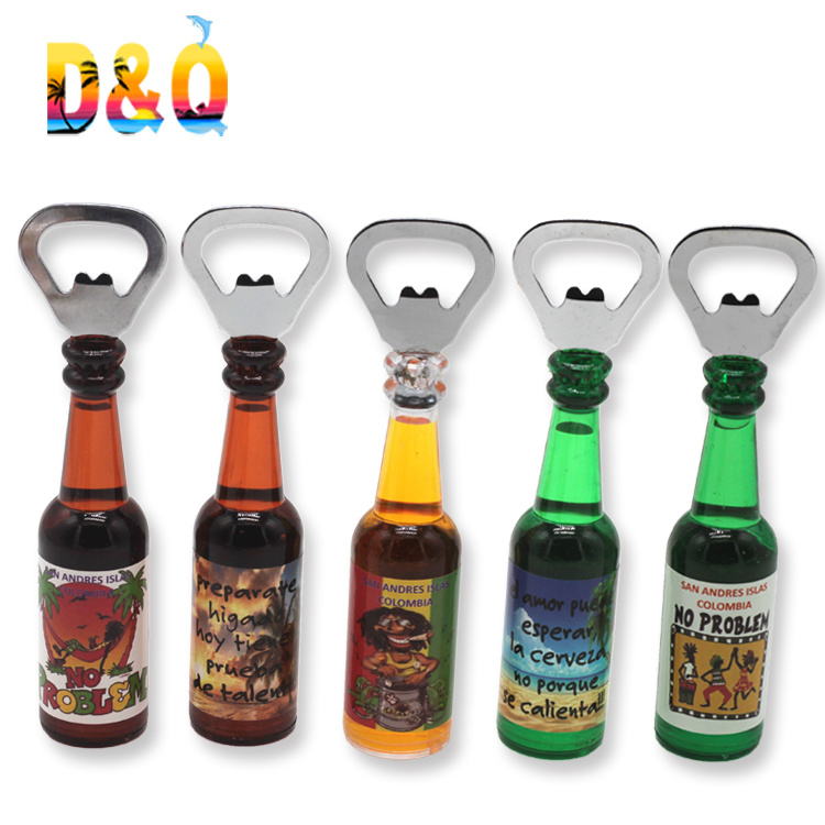 Creative Souvenir Gift Home Decoration PVC Fridge Magnets Beer Bottle Opener