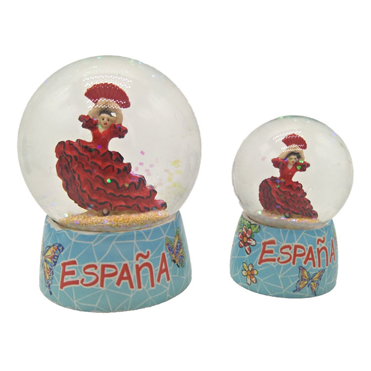 Custom Printing Decal Resin Spain Souvenir Barcelona Snow Globe