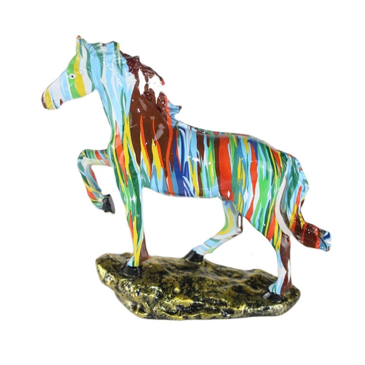 Animal Figurine Colorful Art Home Decor Collection Resin Horse Head Statue