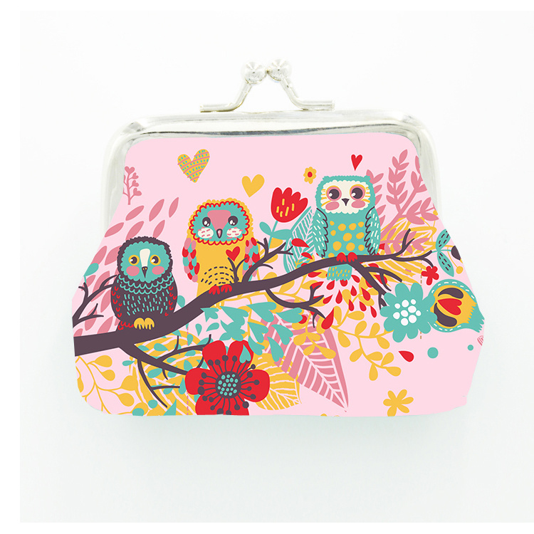 Wholesale PU Leather Women Cartoon Cute Owl Coin Purse