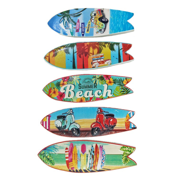 Custom Resin 3D Printing Beach Tourist Souvenir Surfboard Fridge Magnet