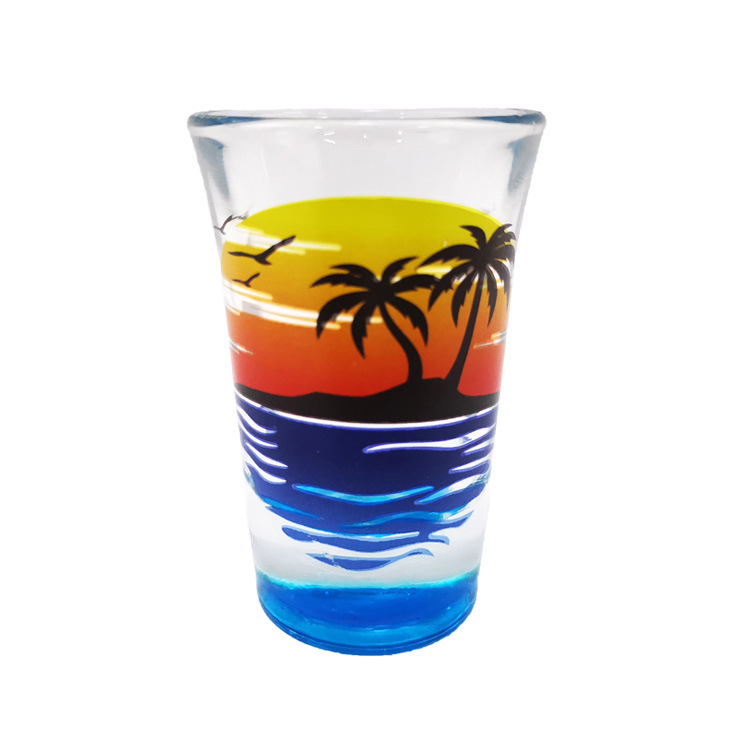 Personalized Logo Printed Custom Beach Tourist Souvenir Shot Glass