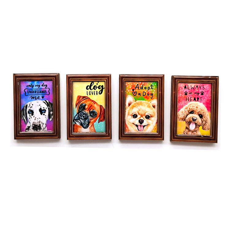 Customized Promotional Wood Cute Animal Dog Fridge Magnet Cat