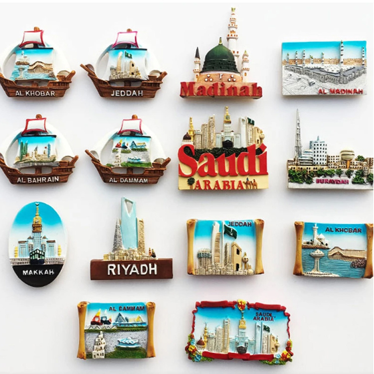 Customized Resin Country Tourist Qatar Saudi Arabia Bahrain Souvenir Fridge Magnets