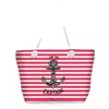 Wholesale Customized Logo Summer Fashion Beach Bag Canvas Striped Tote Bag