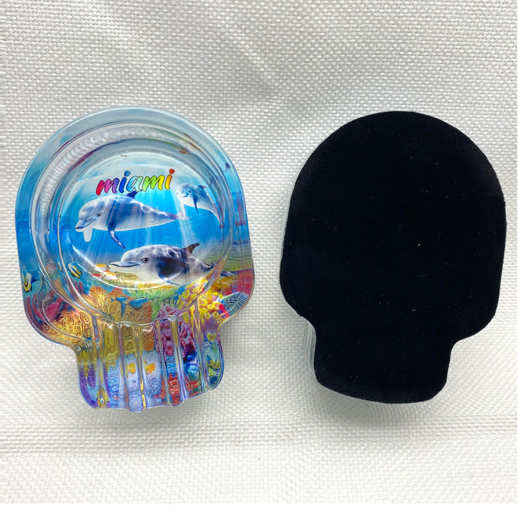 Custom Logo Portable Souvenir Glass Skull Ashtray