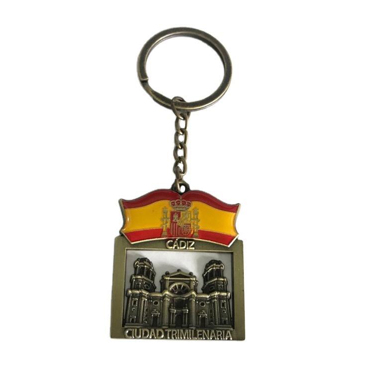 Customized Metal Key Chain Spain Souvenir Keychain