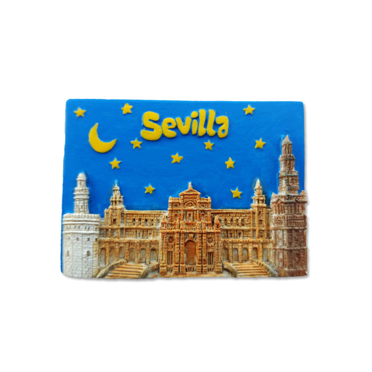 Customized Resin Handmade Spain Sevilla Malaga Souvenir Fridge Magnet