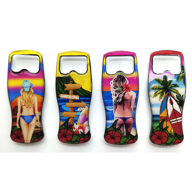 Custom Bottle Shape Metal Opener Cancun Mexico Souvenir Fridge Magnet Bottle Opener