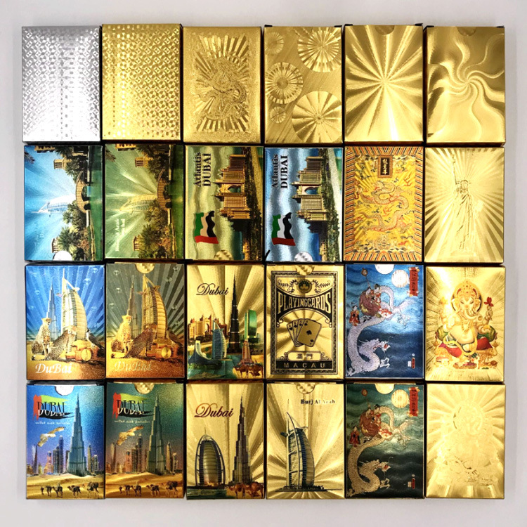 Custom 24K Gold Dubai Playing Cards Gold Foil Playing Cards