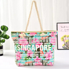 Customized Logo Travel Souvenir Singapore Beach Tote Bag