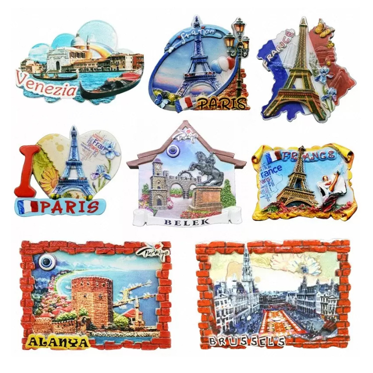 Resin Handmade Craft Travel City Souvenir Spain Valencia Tourist Souvenir Fridge Magnets