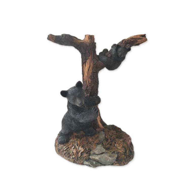 Factory Wholesale Home Decoration Animal Sculpture Resin Black Bear Statue