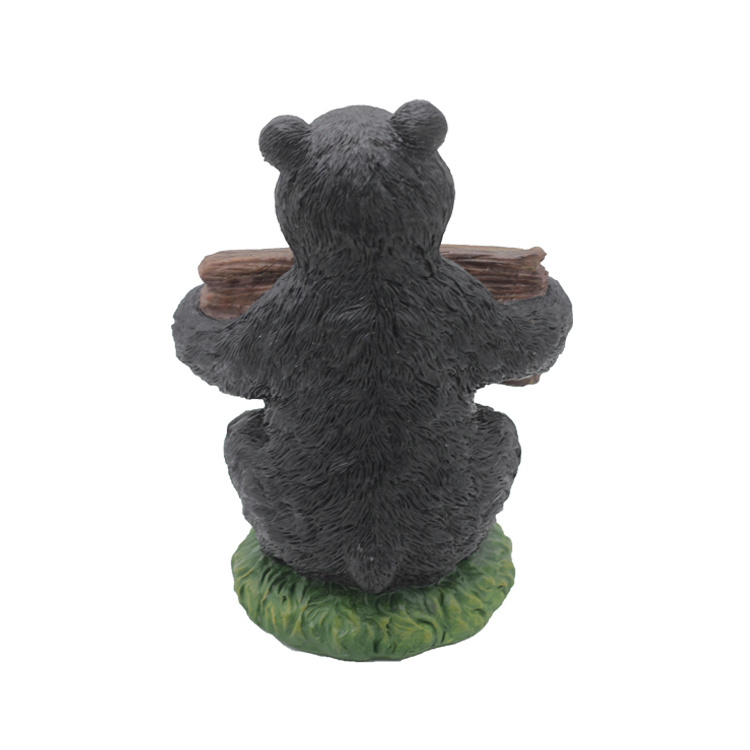 Factory Wholesale Home Decoration Animal Sculpture Resin Black Bear Statue