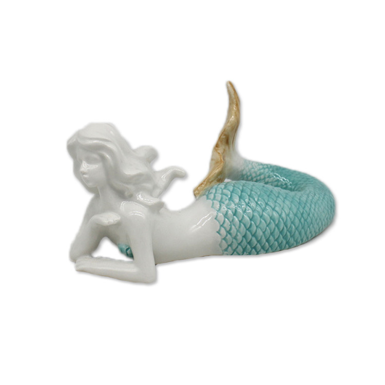 Wholesale Ocean Home Decor Ceramic Plate Porcelain Mermaid Figurines