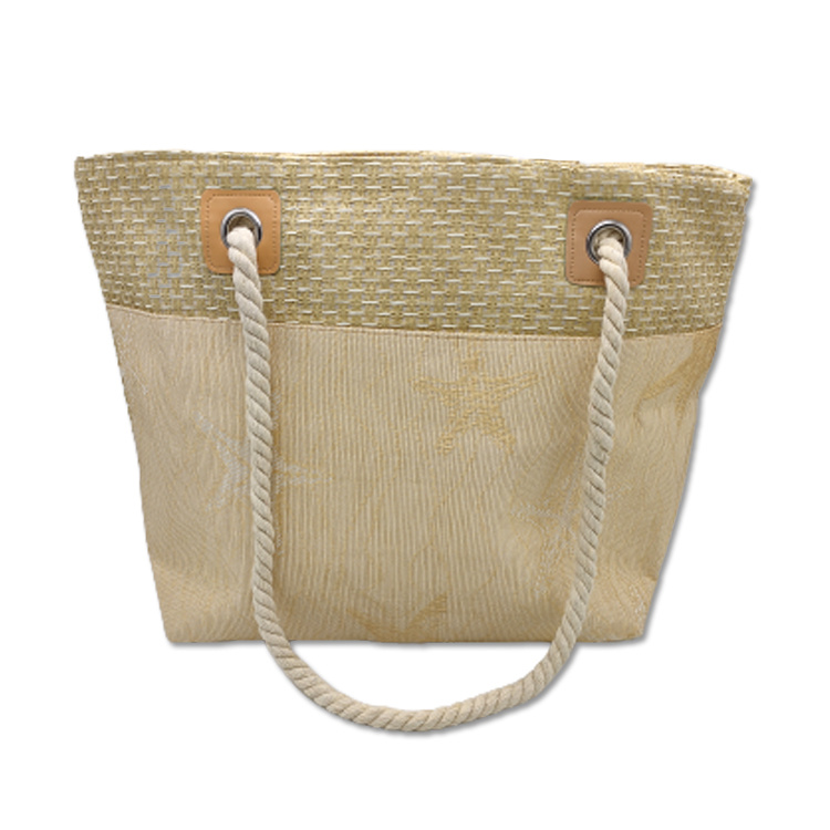 Wholesale Personalized Women Beach Summer Vacation Casual Jute Beach Bag and Hat Set