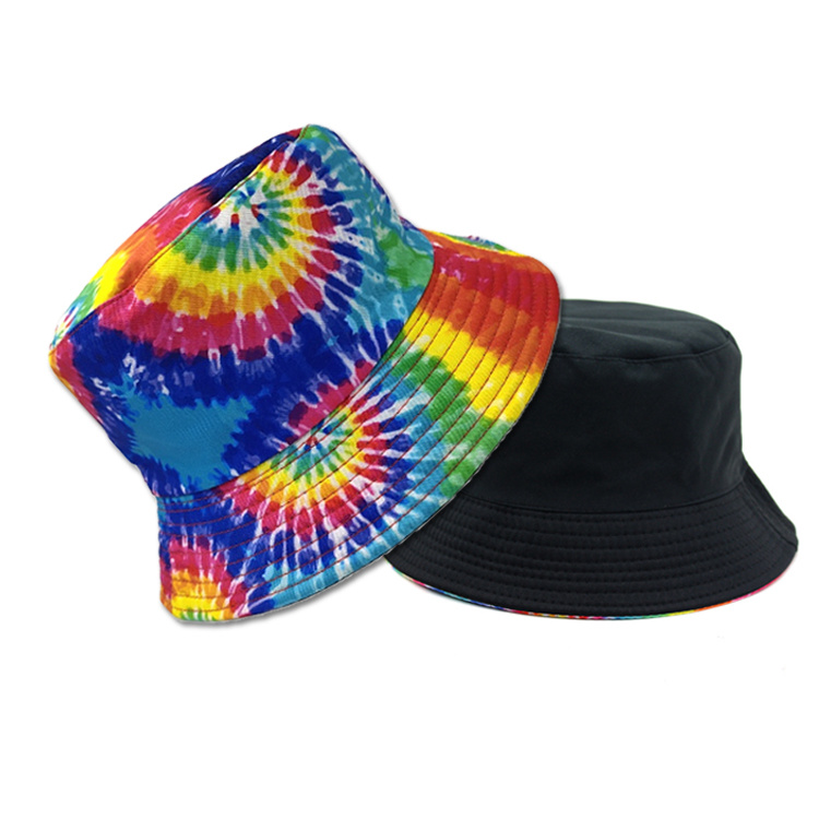 2023 New Printing Double Side Colorful Hip Hop Bucket Hat Fashion Tie Dye Hat