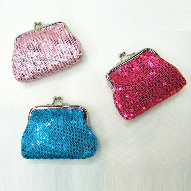 Wholesale Portable Girl Mini Small Glitter Sequined Coin Purse