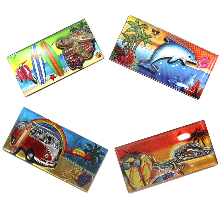 Custom Tourist Souvenir Wood Fridge Magnet Beach Foil Magnet