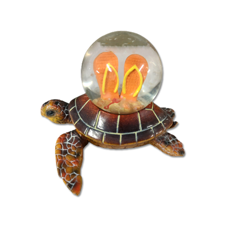 Custom Resin Animal Glass Snow Ball Water Ball Beach Souvenir Sea Turtle Snow Globe