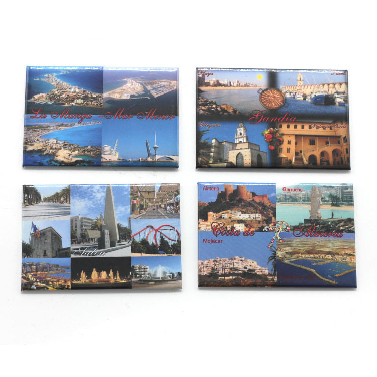 Wholesale Factory Custom City Design Promotional Gifts Souvenirs Tourist Gift Photo Tin Fridge Magnet