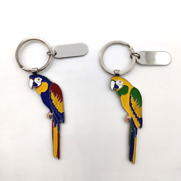 Custom Shape Logo Bird Metal Animal Parrot Keychain