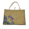 Custom Logo Printing Women Linen Beach Bag Straw Tote Bag