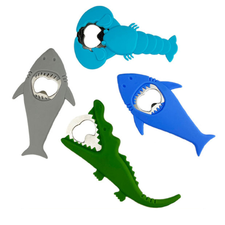 Wholesale Animal Shape PVC Silicone Shark Bottle Opener