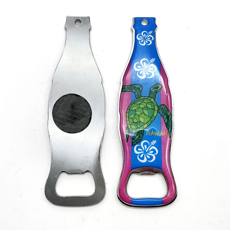 New Design Epoxy Tourist Souvenir Bottle Shape Beer Opener Metal Bottles Opener