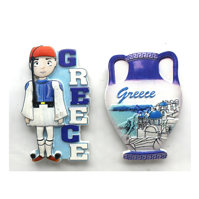 Custom Made Hang Printed Tourist Greece Souvenir Polyresin Magnet