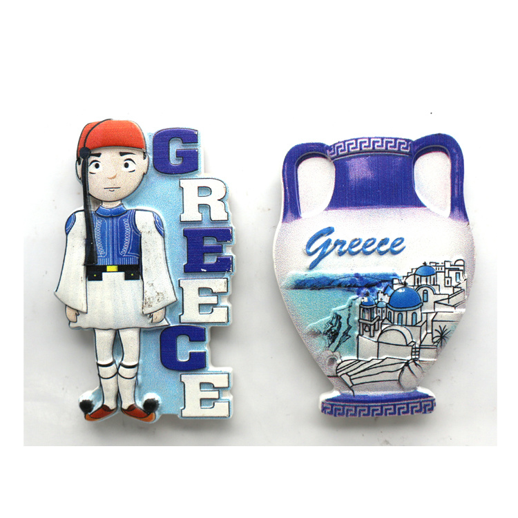 Custom Made Hang Printed Tourist Greece Souvenir Polyresin Magnet