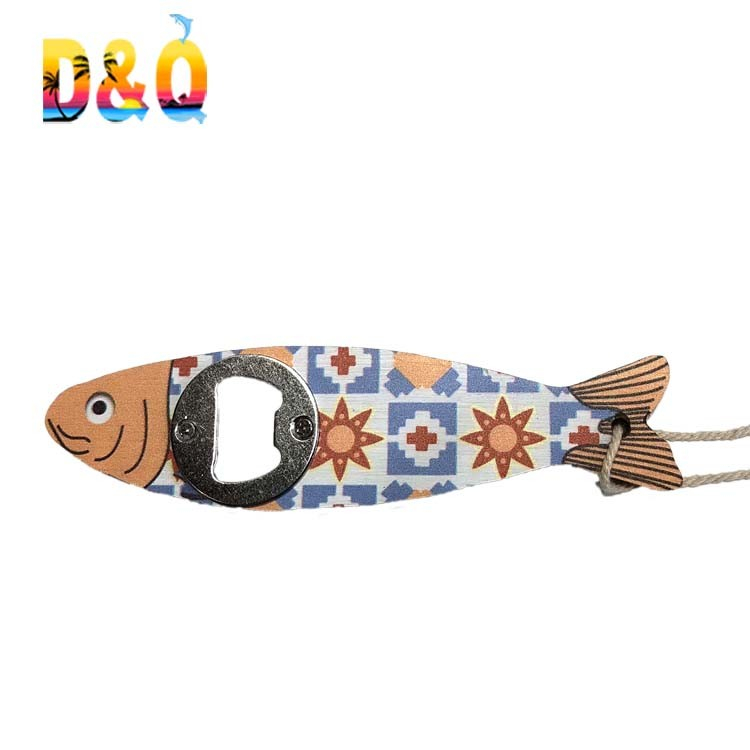 Custom Printing Design Tourist Souvenir MDF Wood Fish Bottle Opener