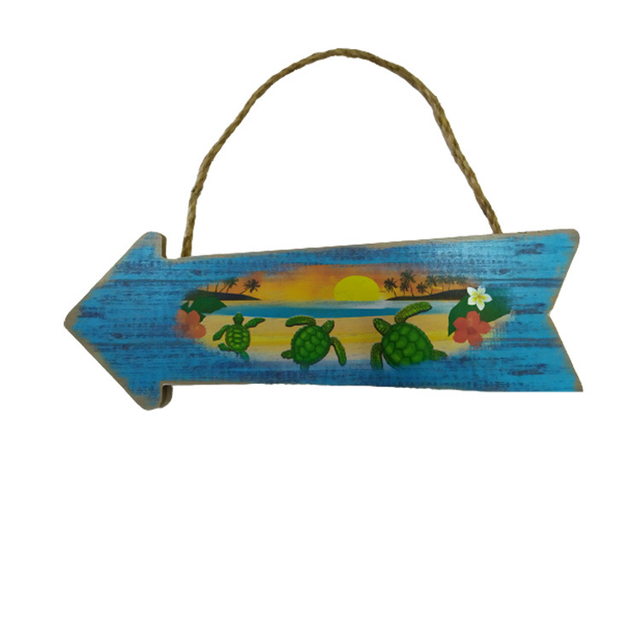 Custom Printing Beach Wooden Sign Hang Wall Art Wood Sign Home Beach Seaside Decor