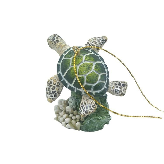 Custom Beach Souvenir Resin Polyresin Personalised Sea Turtle Christmas Ornaments