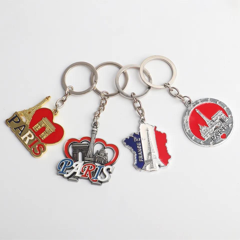 Custom 3D Metal Travel Gift Eiffel Tower Paris France Souvenir Keychain