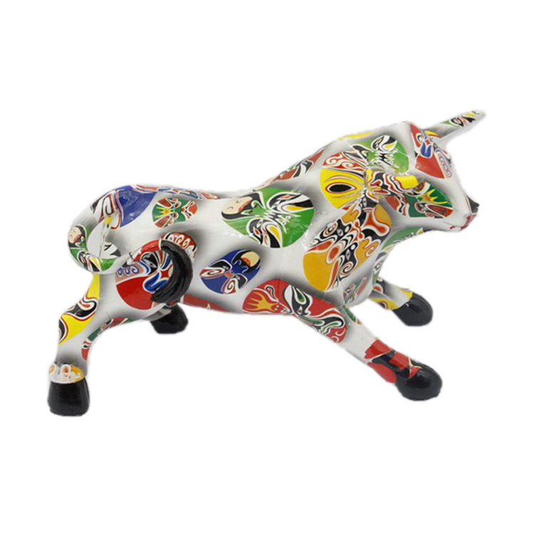 Custom Home Decorative Cattle Sculpturecolorful Resin Cow Statue